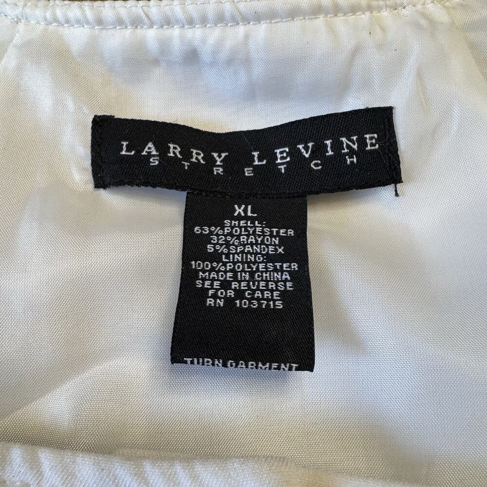 Larry Levine Stretch 3/4 Sleeve Button Down Blazer Blouse Ivory Womens Sz XL - Picture 2 of 5
